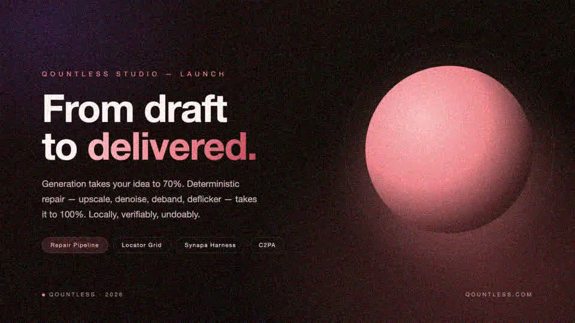 Poster after Qountless repair: clean gradients, full 1920×1080 resolution, noise removed